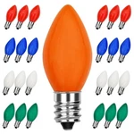 C7 Led Christmas Lights Replacement Bulbs,25 Pack 0.6w Ceramic Multicolor .... Fixed Price $28.46.