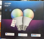 Peteme 2 Pack Led Bulb Pa197w01 Rbg, Cool White, Warm White. Fixed Price $10.00.