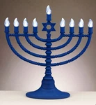 Rite Lite Menorah 11.5" Blue Star Of David Hanukkah Led Bulbs Full Size Portable. Fixed Price $29.99.