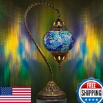 Marrakech Vintage Morrocan Lamp With Tiffany Style, Handmade Turkish Table. Fixed Price $77.40.