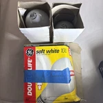 New Ge Light Bulbs 100 Watt White Double 2x Life 1500 Hours 2 Left. Fixed Price $14.99.
