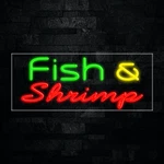 Fish & Shrimps Led Neon Sign 30"l X 12"h #31191. Fixed Price $157.00.