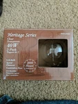 = Heritage Series 2-pack 40w G16 Clear Spiral Filament Candelabra Base New. Fixed Price $10.60.