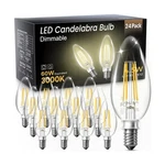 Tjoy Led Candelabra Bulbs Dimmable, 60w Equivalent Chandelier Light Bulb, E12.... Fixed Price $40.23.