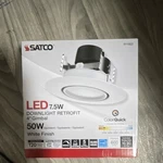 Satco Led Recessed Downlight 4" Gimbal 7.5w Colorquick Dimmable White Finish. Fixed Price $20.00.