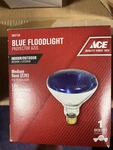 Ace 100w Floodlight Blue Decorative Accent Lighting Par38 Bulb #3203692 Nip New. Fixed Price $4.90.