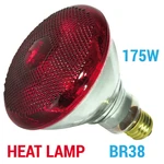175br38/hr Red Heat Lamp 175w Watt Br38 120v Volt Medium E26 Base. Fixed Price $10.74.