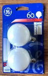 Ge Decorator Candelabra 60 W White Globe 60gc/w Cd2 Pc23093 Dimmable - 2 Pack. Fixed Price $4.99.
