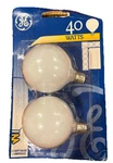 Ge 40w G16.5 Globe Light Bulbs White Candelabra Base Vanity Chandelier 2-pk Nib. Fixed Price $9.99.