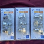(3) Ge 3 Pk Basic Led Gu10 Warm White Dimmable Flood Light Bulbs 50w 480 Lumen. Fixed Price $35.00.