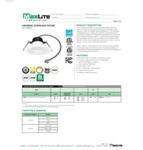 New Maxlite 1410032 Fixture Universal Downlight 8" 13w 4000k. Fixed Price $20.00.