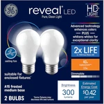 Ge Reveal 40-watt Eq A15 Color-enhancing Medium Base (e-26) Dimmable 2 Led Bulbs. Fixed Price $10.00.