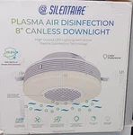 Silentaire 8 In. Canless Integrated Led Light Plasma Air Disinfection Fan. Fixed Price $25.00.