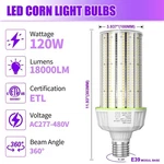 480v 120w Led Corn Light Cob Bulbs Commercial Warehouse Workshop High Bay Lamp. Fixed Price $67.20.