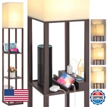Folksmate Touch Control Shelf Led Floor Lamp With Shelves, Charging Usb, Type C. Fixed Price $85.38.