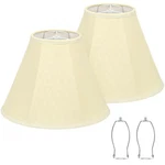 Seaside Village Bell Lamp Shades Set Of 2, Cream Fabric Lampshades Medium Shade. Fixed Price $21.99.