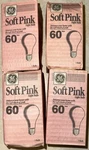Vintage Sylvania 4 Soft Pink Light Bulbs - 60w. Fixed Price $39.99.