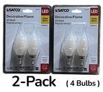 Satco S21847 Led Light Bulb 5.5w 60w Flame Tip Frosted E12 2-pack (4 Bulbs) New. Fixed Price $19.99.