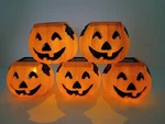 Vtg Sun-glow Halloween Jack O' Lantern Pumpkin Solar Light Set Of 5 Yard Lights. Fixed Price $79.99.