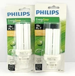 2 Philips 18w Pl-t Soft White Light Bulbs 4 Pin 1,200 Lumens Energy Saver 4.4"-l. Fixed Price $9.00.