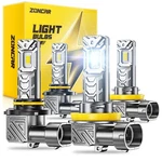 Zoncar 9005 H11 Fog Light Bulbs Combo, 10x Brighter 120000lm 6500k White Hb3 .... Fixed Price $75.23.