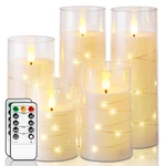 Homemory Flameless Candles With Embedded Star String Fairy Lights, Battery Op.... Fixed Price $38.67.