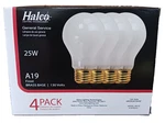 Halco 25 Watt Frosted General Service - 4 Bulbs *new. Fixed Price $26.98.