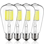 Yansun 80w St64 Vintage Edison Led Bulb 4000k Neutral Daylight White 4-pack. Fixed Price $16.99.