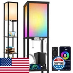 Outon Floor Lamp Shelves Led Dimmable Remote App Control Charging. Fixed Price $120.67.