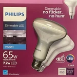 3 Philips 65-watt Daylight White Dimmable Br30 Led Flood Lights - 650 Lumens. Fixed Price $27.99.