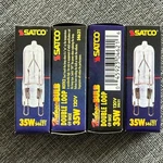 (4) Satco S4621 (s3544) Double Loop G9 Base 35w 120v Clear Bulbs - New Boxed. Fixed Price $10.99.