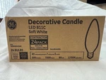 Ge Led B11c Soft White Candelabra Base Bulbs 60w Decorative Candle Light 24 Pack. Fixed Price $19.99.