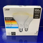 Feit Electric Br30 Led Light Bulb, 100w Equivalent, Dimmable, 5cct E26. Fixed Price $15.88.
