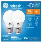Ge Lighting 31375 Frosted Finish Light Refresh Hd Dimmable Led A15 2 Pack. Fixed Price $14.95.