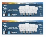 Feit Dimmable A19 Led Bulbs - 5-color Temps 60w Equiv (uses Only 8.8w) 12-pack. Fixed Price $26.99.