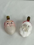 Vtg Santa Claus Shaped Glass Christmas Mik Bulbs Hand-painted Red & White. Fixed Price $20.00.