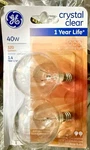 Ge 40w Crystal Clear Decorative G 16.5 Shape Candelabra Base 320 Lumens 2 Bulbs. Fixed Price $14.50.