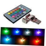 2pcs Rc 194 W5w Led Bulbs 5050 6smd Bright Wedge T10 Rgb 6-smd With Adapters. Fixed Price $21.41.