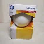 Ge 100-watt Soft White Frosted Old Style G40 Globe Light - 1260 Lumens. Fixed Price $18.95.