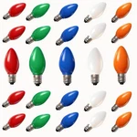 Oviejo 25 Pack C7 Led Multicolor Replacement Bulbs, Christmas Multi-colored. Fixed Price $29.02.