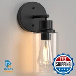 Phaosio 1-light Black Bathroom Wall Sconce With Clear Glass Shade, Modern Vanity. Fixed Price $43.66.