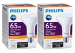 2 Philips Led 9w Light Bulbs Soft White Indoor Flood Lighting Dimmable Lot New. Fixed Price $17.99.
