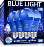 Gonhom 4 Pack A19 Led Blue Light Bulb,9 Watt Lights Pack.. Fixed Price $14.37.
