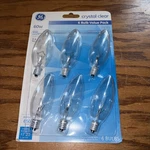 Ge Crystal Clear 60w Candelabra Decorative Bulbs 6-pack Sealed B Type Old School. Fixed Price $13.95.