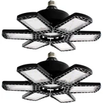 2 Pack Garage Light 200w 8000 Lumen W 6 Adjustable Panels E26/e27 Screw-in Led. Fixed Price $29.99.
