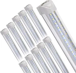10pack 8ft Led Shop Lights, 100w 16000lm 6500k Linkable Light, High Output. Fixed Price $257.31.