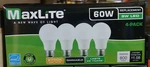 Maxlite 60w Equivalent Led Light Bulb Soft White 2700k A19 E26 Dimmable 4 Pack. Fixed Price $11.95.