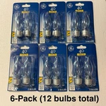 12 Ge Light Bulbs 40watts Bent Tip Crystal Clear Medium Base Decorative New 6-pk. Fixed Price $24.72.