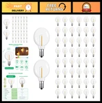 Meconard G40 Led Globe Bulbs 1w Warm White E12 Candelabra 50 Pack. Fixed Price $57.99.