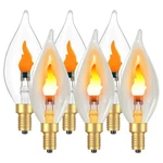 Hompavo E12 Flame Flickering Light Bulbs Chandelier Candelabra Fire 6-pack. Fixed Price $56.98.